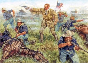 スー族、シャイアン族インディアンとアメリカ合衆国の間のインディアン戦争：ジョージ・アームストロング・カスター（1839-1876）アメリカ騎兵大将の最後の戦い（6月25日、モンタナ州リトル・ビッグ・ホーン（ビッグホーン）の戦いにおいて 作： Giuseppe Rava