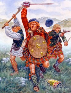 ジャコバイト最後の反乱：1746年、カロデンの戦いでのハイランダーの突撃 作： Giuseppe Rava