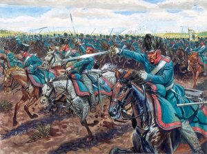 ナポレオン戦争：突進するプロイセン軍ドラグーン イラスト：Giuseppe Rava 作： Giuseppe Rava