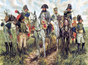 ナポレオン1世（1769-1821）と杖の肖像 - フランス皇帝ナポレオン1世と杖の肖像 - ジュゼッペ・ラヴァによるイラストレーション 作： Giuseppe Rava