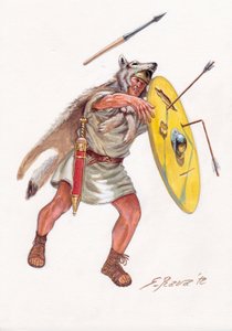 古代ローマ（共和国）：ローマ軍のヴェリテ（貧しい数世紀の軽歩兵） - ローマ共和国のヴェリテ - イラスト：Giuseppe Rava 作： Giuseppe Rava