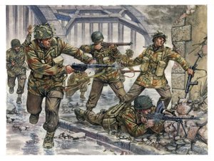 第二次世界大戦：1944年9月、オランダでのマーケット・ガーデン作戦で「赤い悪魔」のニックネームを持つイギリス空挺部隊 - WWII：1944年9月、マーケット・ガーデン作戦、赤い悪魔と呼ばれたイギリス空挺部隊 - イラスト：Giuseppe Rava