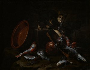 魚を盗む猫、1660年代後半。