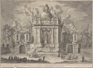 1771年の中国のプリマ・マッキナ：アスクレピオス神殿、1771年。 作： Giuseppe Vasi