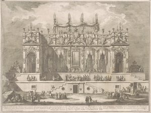 1764年の中国のためのSeconda Macchina：夜に照らされた壮大なギャラリー 作： Giuseppe Vasi, after Giuseppe Palazzi, after Paolo Posi