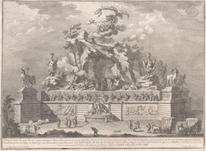 1767 年の中国の Seconda Macchina: エトナ山とバルカンの鍛冶場 作： Giuseppe Vasi, after Giuseppe Palazzi, after Paolo Posi