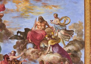 ヘラクレスの神格化より、アルテミスとジュピターをワシと共に表すディテール 作： Giuseppe Velasco