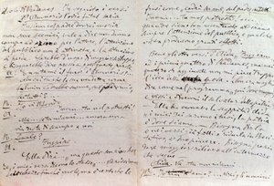 ジュゼッペ・ヴェルディが「アイーダ」のリブレットを書いたアントニオ・ギスランゾーニに宛てた手書きの手紙 作： Giuseppe Verdi