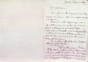 ジュゼッペ・ヴェルディが「アイーダ」のリブレットを書いたアントニオ・ギスランゾーニに宛てた手書きの手紙 作： Giuseppe Verdi