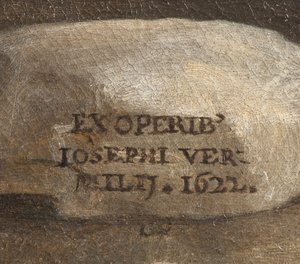アーティストの署名、キリスト降誕、詳細、1622 作： Giuseppe Vermiglio