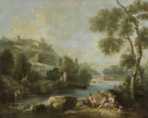 人物のいる風景 作： Giuseppe Zaïs (attributed to)