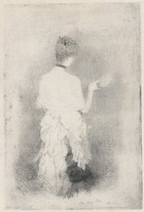 後ろから見たエレガントな若い女性 作： Giuseppe de Nittis