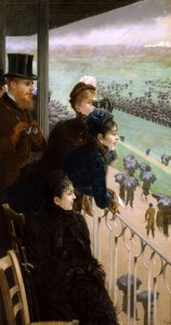 ブローニュの森での競馬場（紙にパステル） 作： Giuseppe de Nittis