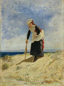 ビーチの女性 作： Giuseppe de Nittis