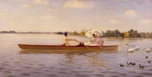 ジュゼッペ・デ・ニッティス（1846-1884）の「オン・テムズ」。 作： Giuseppe or Joseph de Nittis