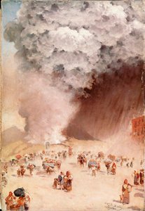 灰の雨または「ベスビオ火山の噴火」ジュゼッペデニッティスの絵画 作： Giuseppe or Joseph de Nittis