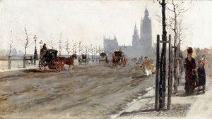 ビクトリア堤防、ロンドン、1875 作： Giuseppe or Joseph de Nittis