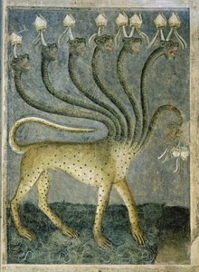 1360-70年、海から来た七頭の獣 作： Giusto di Giovanni de Menabuoi