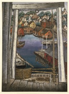 グロスター港、1925年頃 作： Glenn O Coleman