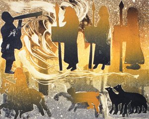 Pictish Melody、2000（モノプリント） 作： Gloria Wallington