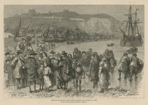 イギリスのユグノーたち1685年、ドーバーに上陸したフランス人ユグノー難民（エングレーヴィング）