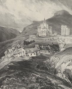 サン・ネクテール教会の外観の後陣、1831 年。 作： Godefroy Engelmann