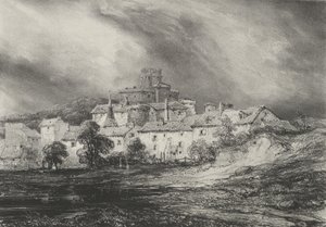 ポン ジボー城、1830 年。 作： Godefroy Engelmann