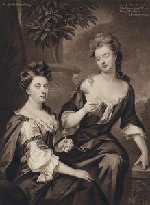 マールボロ公爵夫人サラとフィッツァーディンジ夫人（リトグラフ 作： Godfrey (after) Kneller