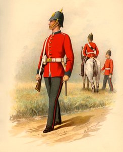 第1大隊ウェストメルボルンビクトリア朝の歩兵、1890年。 作： Godfrey Douglas Giles