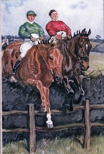 私たちが好きなものを打ち負かす方法：1912年のTN Foulisから出版されたAdam Lindsay Gordonの詩からのNeck for Neck 作： Godfrey Douglas Giles