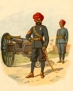 ボンベイ砲兵隊、1890年。 作： Godfrey Douglas Giles