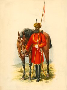 総督のボディガード、カルカッタ、1890年。 作： Godfrey Douglas Giles