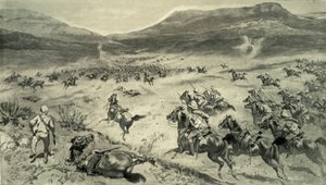 「キンバリーの前にボーア人が行った最後の抵抗-英国騎兵隊の突撃」、1900 作： Godfrey Douglas Giles