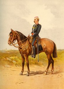 クイーンズオウンロイヤルレジメント-スタフォードシャーヨーマンリー、1890年。 作： Godfrey Douglas Giles