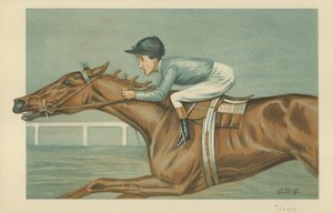 トッドスローン、アメリカの騎手、1899年5月25日、バニティフェア漫画 作： Godfrey Douglas Giles