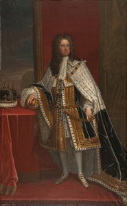 Le roi Georges I de Grande Bretagne (1660-1727) - Kneller, Sir Gotfrey (1646-1723)作、イギリスのジョージ1世の肖像。キャンバスに油彩。サイズ：239x148.5cm。ストックホルム国立博物館 作： Godfrey Kneller
