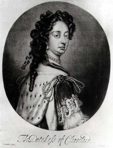 J.スミスによって彫刻されたクリーブランド公爵夫人（1641-1709）のバーバラヴィリエの肖像 作： Godfrey after Kneller