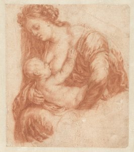 子供に授乳する女性 Caspar Netscherによるアートブックまたはスタディアルバム（シリーズタイトル） 作： Godfried Schalcken
