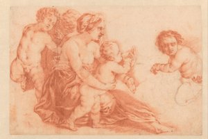 複数の子供を持つ女性 Caspar Netscherによるアートブックまたはスタディアルバム（シリーズタイトル） 作： Godfried Schalcken