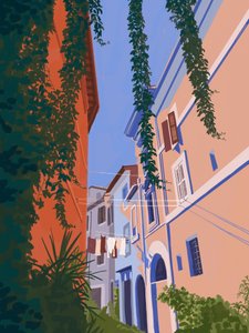 魅力的なヨーロッパの街並み 作： 