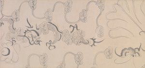 五頭の貢馬の詳細（紙に墨＆彩色）