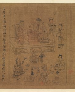 孝経の古典、c.1085（絹のインクと色）
