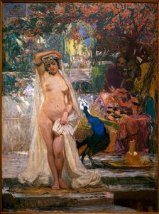 貞淑なスザンヌ - ゴンザロ・ビルバオ・マルティネス (1860-1938) の絵画、キャンバスに油彩、1914 年頃 - セビリア美術館、スペイン 作： Gonzalo Bilbao Martinez
