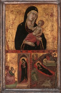 受胎告知とキリスト降誕のマドンナと子供、約。 1310-15。
