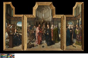 The Colibrant Triptych, c.1517 (oil on panel)   1440011   ja       japanese Successfully Translated  Original: Book Illustration: Bridge (colour woodcut) Translat: Book Illustration: Bridge (colour woodcut) 1448684 ja japanese Successfully Translated Origi 作： Goossen van der (1465 c.1538) Weyden
