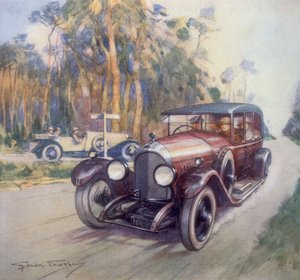 ベントレー車のポスター広告、1927 年