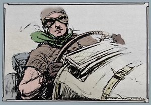 1937年、ブルックランズでのヘンリーバーキン卿の記念パネル 作： Gordon Crosby