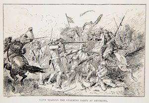 パブ、GAヘンティによる「インドのクライヴとインド、または帝国の始まり」のイラスト。ロンドン、1884 作： Gordon Frederick Browne