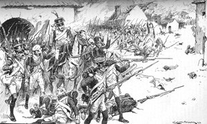 柱が次々と村に押し込まれ、投げ戻された、1896、1902 作： Gordon Frederick Browne