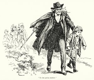 E・ネスビット著「The Story of the Treasure Seekers」のイラスト（リトグラフ）。 作： Gordon Frederick Browne